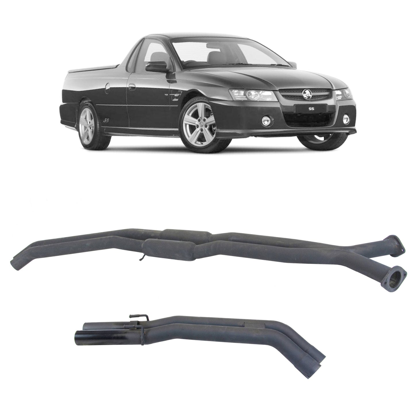 Twin 2.5" Catback Exhaust For Holden Commodore VT-VU-VZ V8 Ute and Wagon with Centre Hotdogs and Rear Muffler Delete(2000 - 2007 )