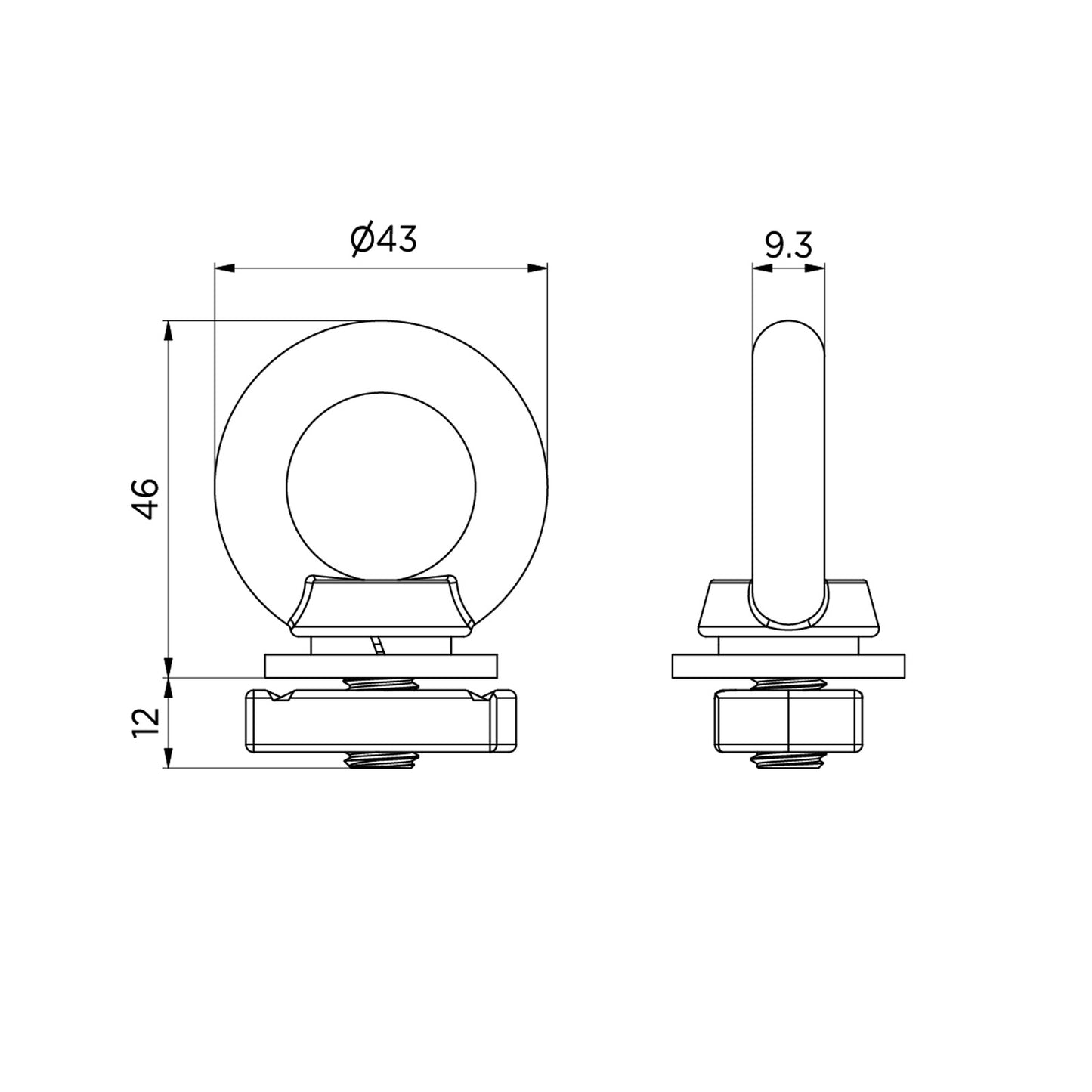 Eye Bolt Tie Down Kit – Black Powder Coated