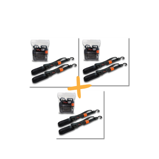 TorkStrap HD750 | Spring Loaded Tie Down Straps (1020kg Break Strength)