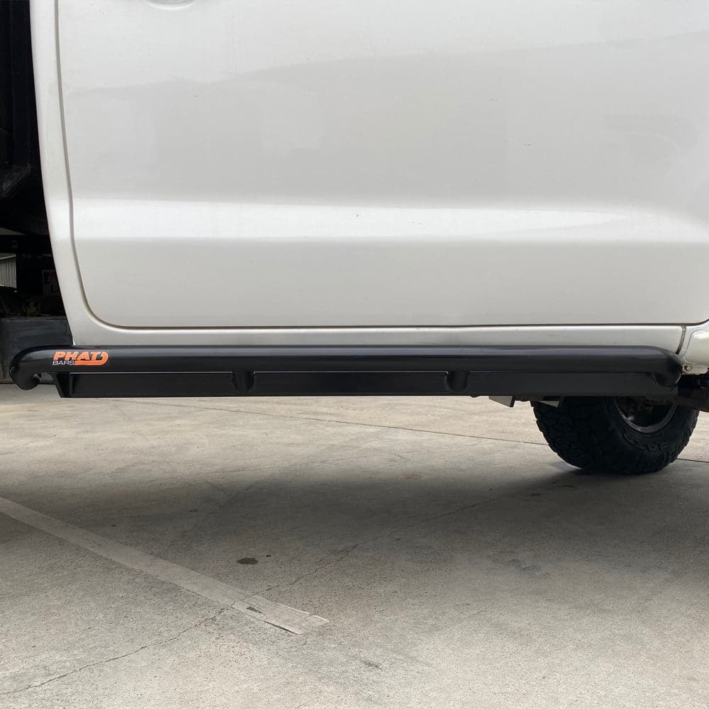 Toyota Hilux N70 ANGLED Rock Sliders / Side Steps – Powdercoated - Essential4x4