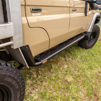 Toyota LandCruiser 79/76 Series FLAT Rock Sliders / Side Steps - Essential4x4