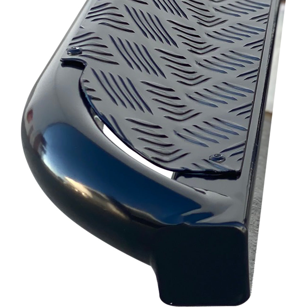 ISUZU D-Max 2021+ ANGLED Rock Sliders / Side Steps – P/C Ally Checkerplate Tread