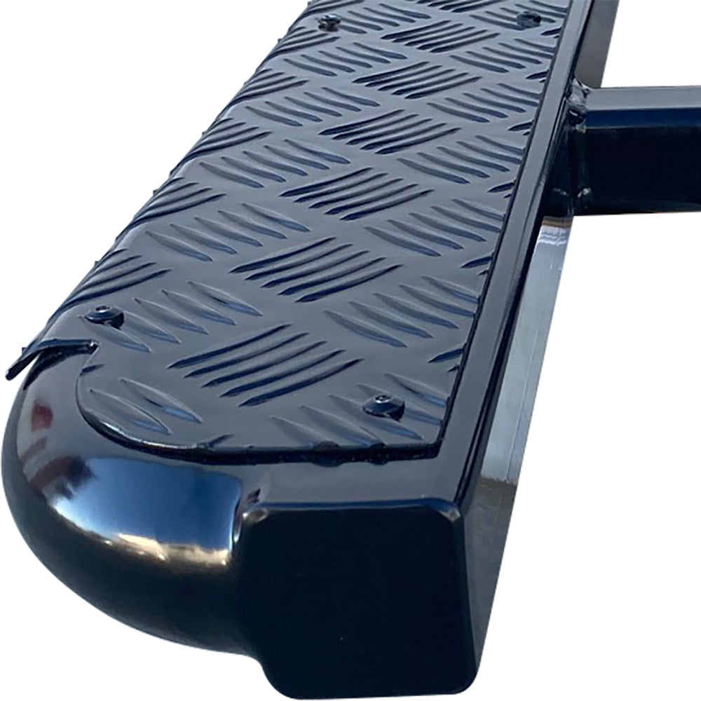 Isuzu D-Max 2021+ FLAT Rock Sliders / Side Steps – P/C Ally Checkerplate Tread