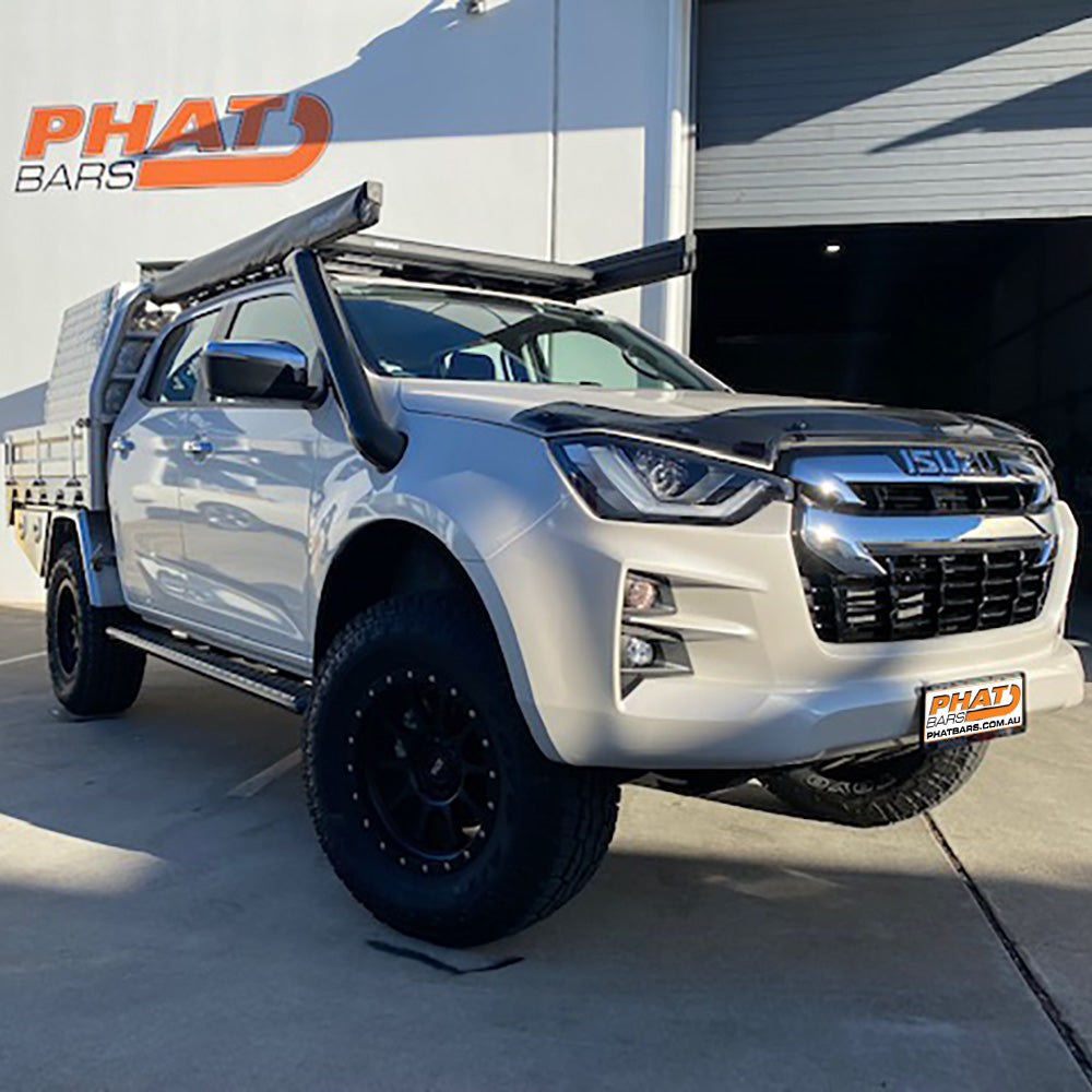 Isuzu D-Max 2021+ FLAT Rock Sliders / Side Steps – P/C Ally Checkerplate Tread