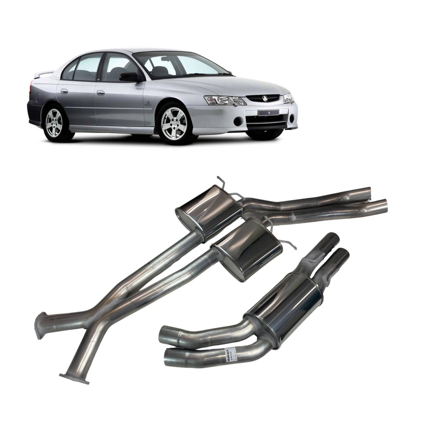 Redback Dual 3" Catback Exhaust with Rear Muffler for Holden Commodore Sedan VT-VZ (1997 - 2007)