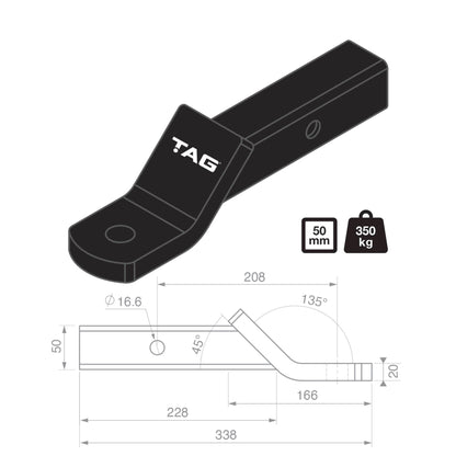 TAG Tow Ball Mount and Direct Fit Wiring Harness Kit For Toyota Hilux N80 (10/2015 - on)