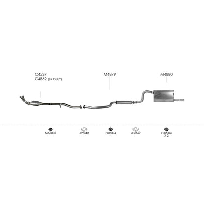 Redback Standard Replacement Exhaust for Ford Falcon (09/2002 - 10/2016)