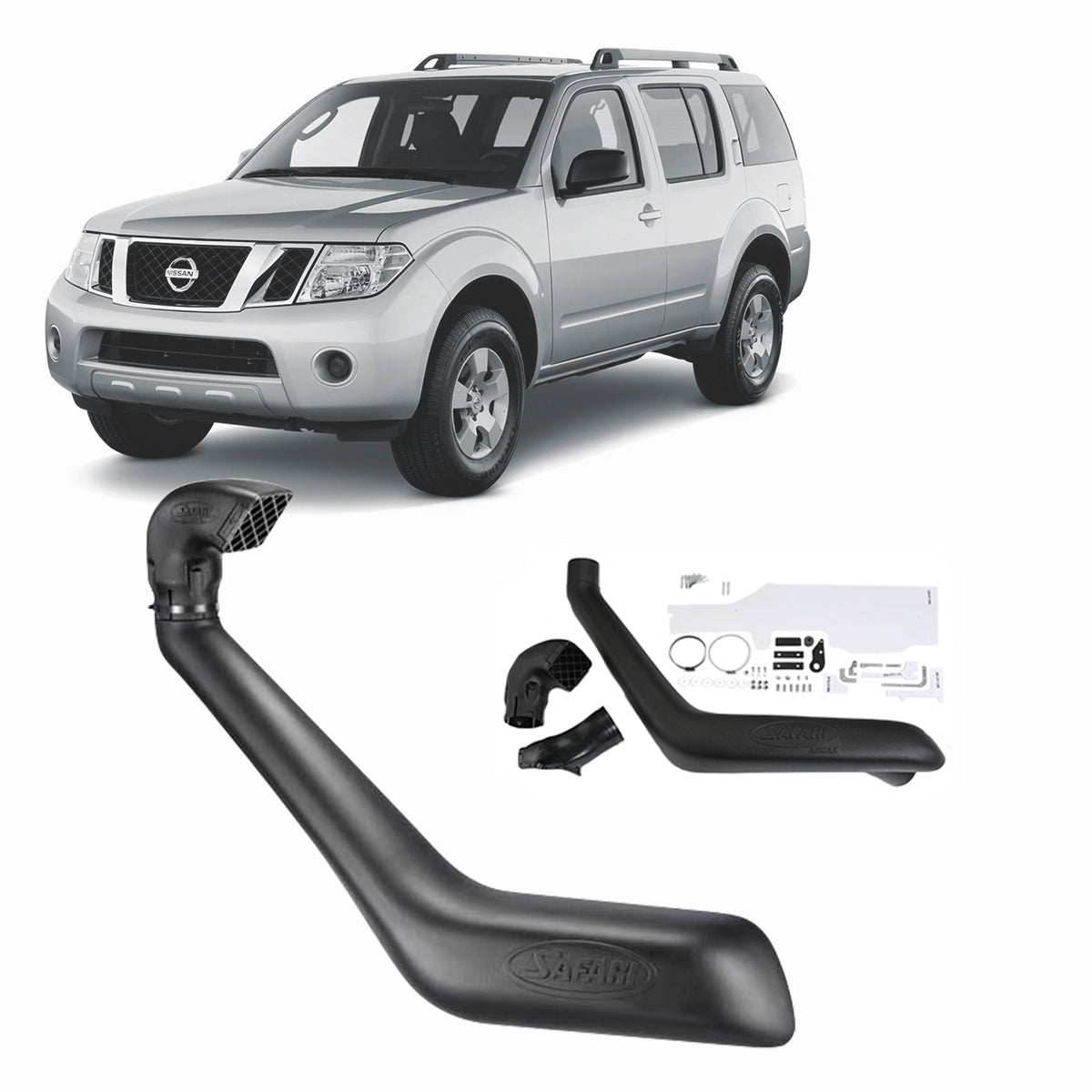 Safari Snorkel for Nissan Navara (12/2005 - 10/2009), Nissan Pathfinder (07/2005 - 05/2010)