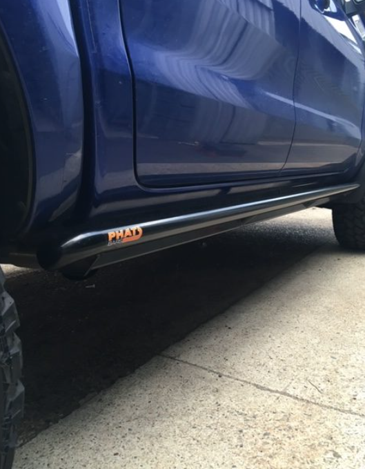Ford Ranger with rear Tray ANGLED Rock Sliders / Side steps