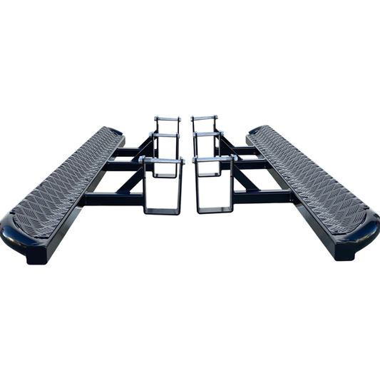 Ford Ranger ANGLED Rock Sliders / Side Steps – P/C Ally Checkerplate Tread