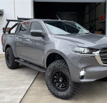 Mazda BT-50 TF 2020+ FLAT Rock Sliders / Side Steps – P/C Ally Checkerplate Tread