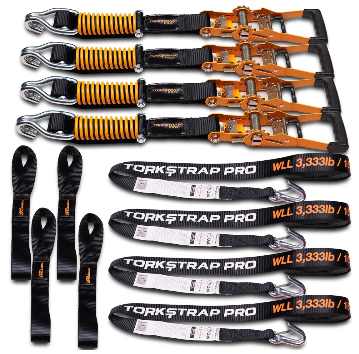 TorkStrap PRO | Self Tensioning Ratchet Straps (4500kg Break Strength)