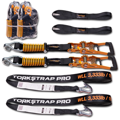 TorkStrap PRO | Self Tensioning Ratchet Straps (4500kg Break Strength)