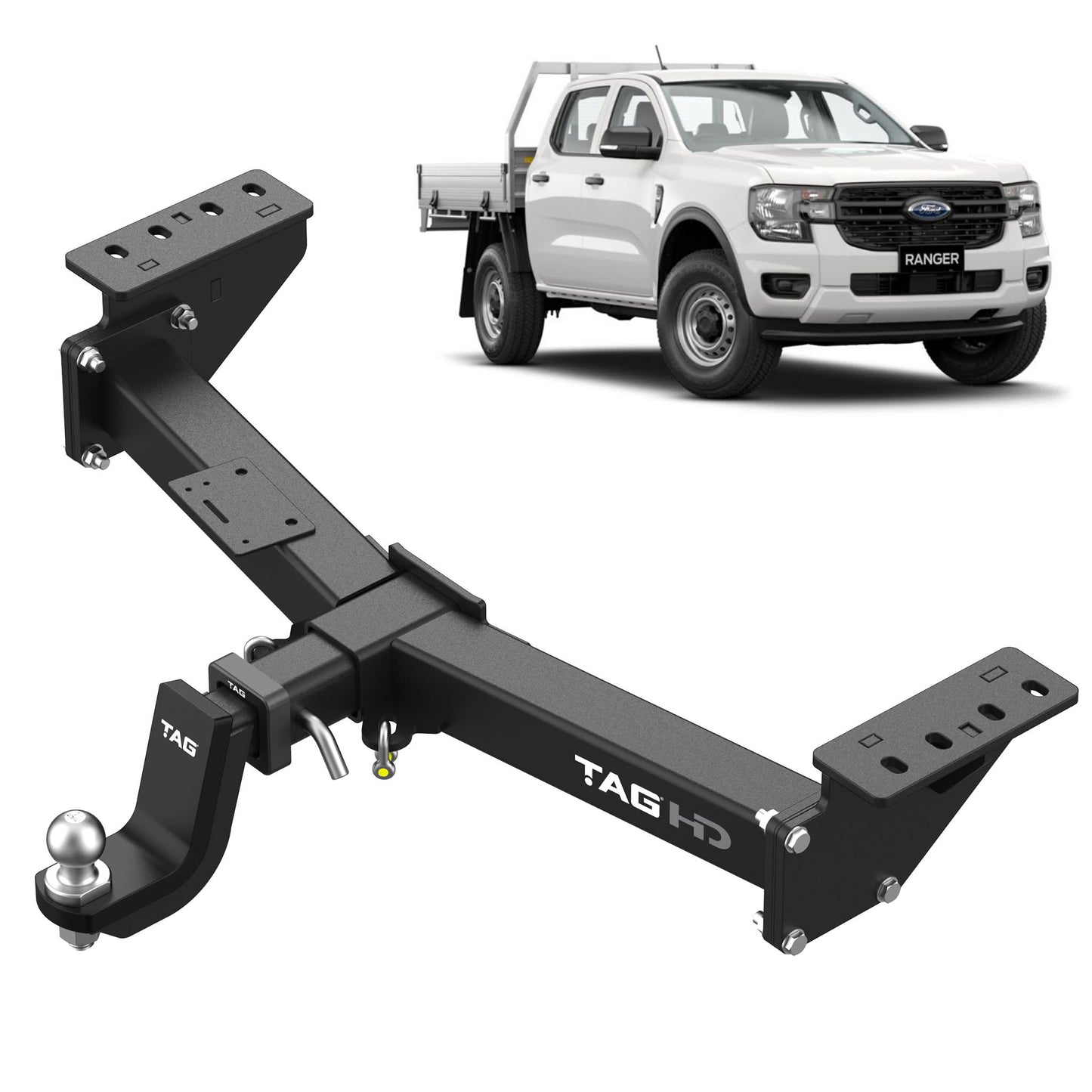 TAG Heavy Duty Towbar and Direct Fit Wiring for Cab Chassis Next-Gen Ford Ranger (06/2022 - on), Volkswagen Amarok (12/2022 - on)