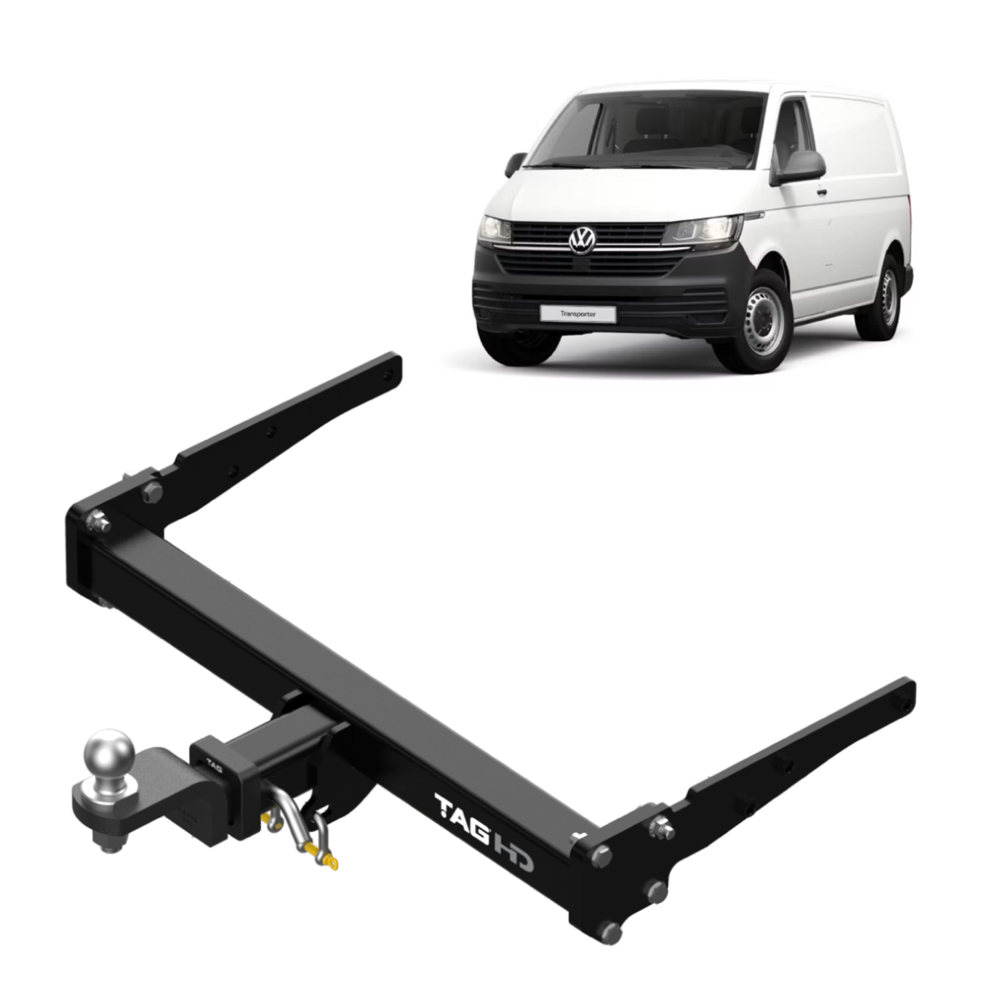 TAG Heavy Duty Towbar & Universal Wiring Kit for Volkswagen Transporter (04/2003 - on), Multivan (06/2005 - 06/2020), Transporter / Caravelle (04/2003 - 08/2015), Kombi (07/2006 - 2009), Caravelle (2002 - 2018)