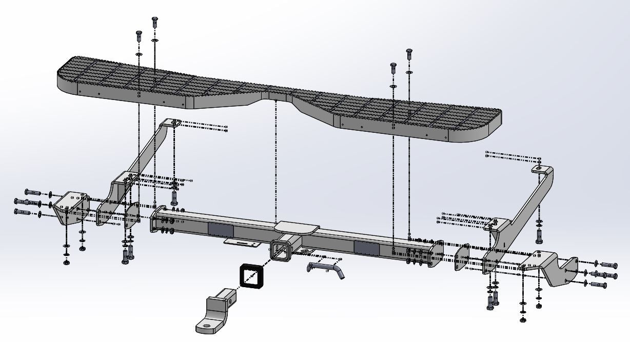 TAG Rear Step & Towbar for Renault Trafic (05/2014 - on), Mitsubishi Express (02/2020 - on)