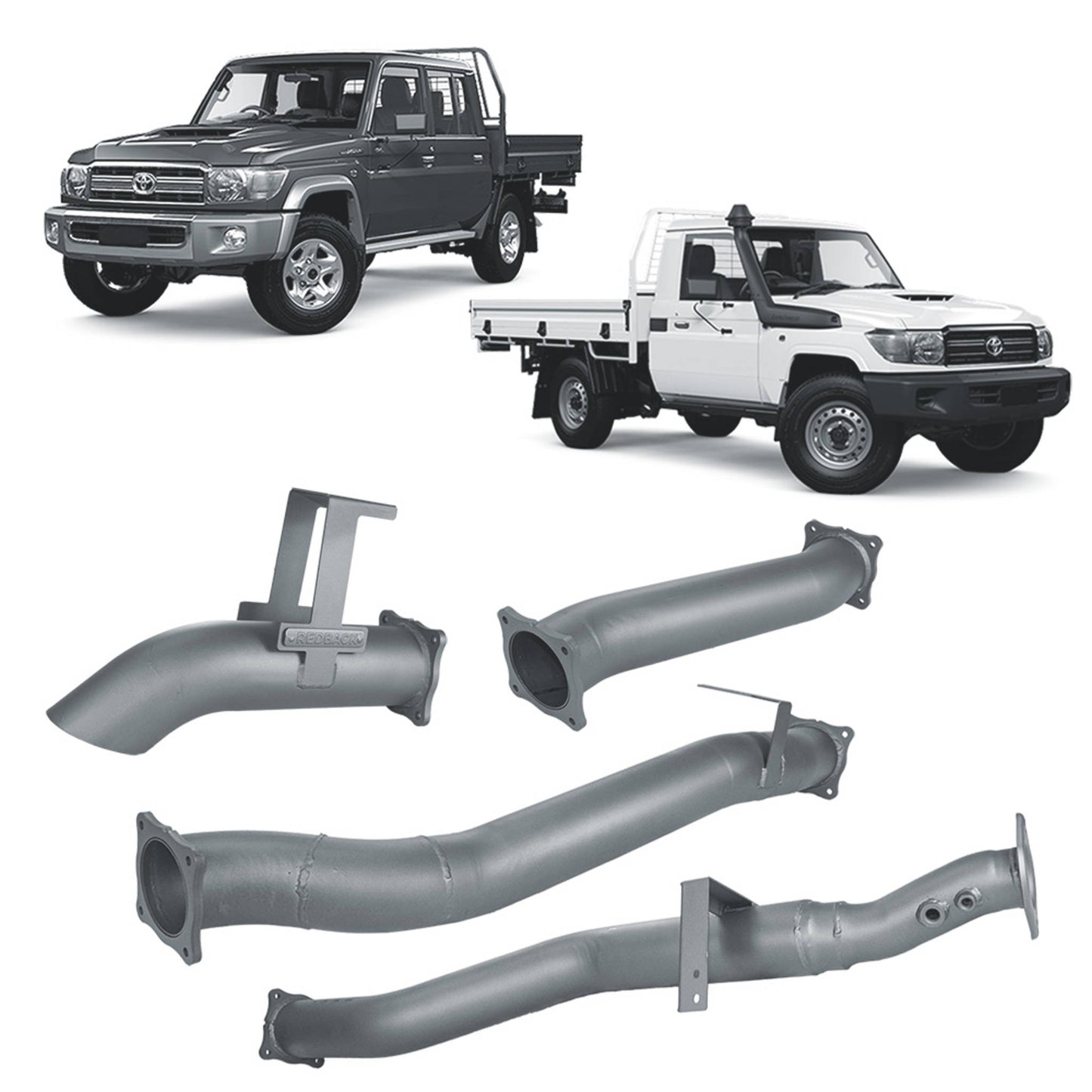 Redback Extreme Duty 4" DPF Back Exhaust for Toyota Landcruiser 79 Series Dual Cab