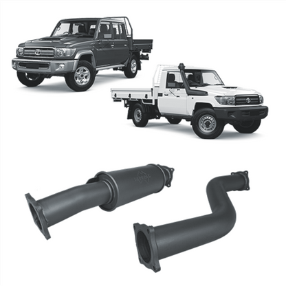 Redback Extreme Duty Exhaust for Toyota Landcruiser 79 Series Double Cab with Auxiliary Fuel Tank (01/2012 - 10/2016)