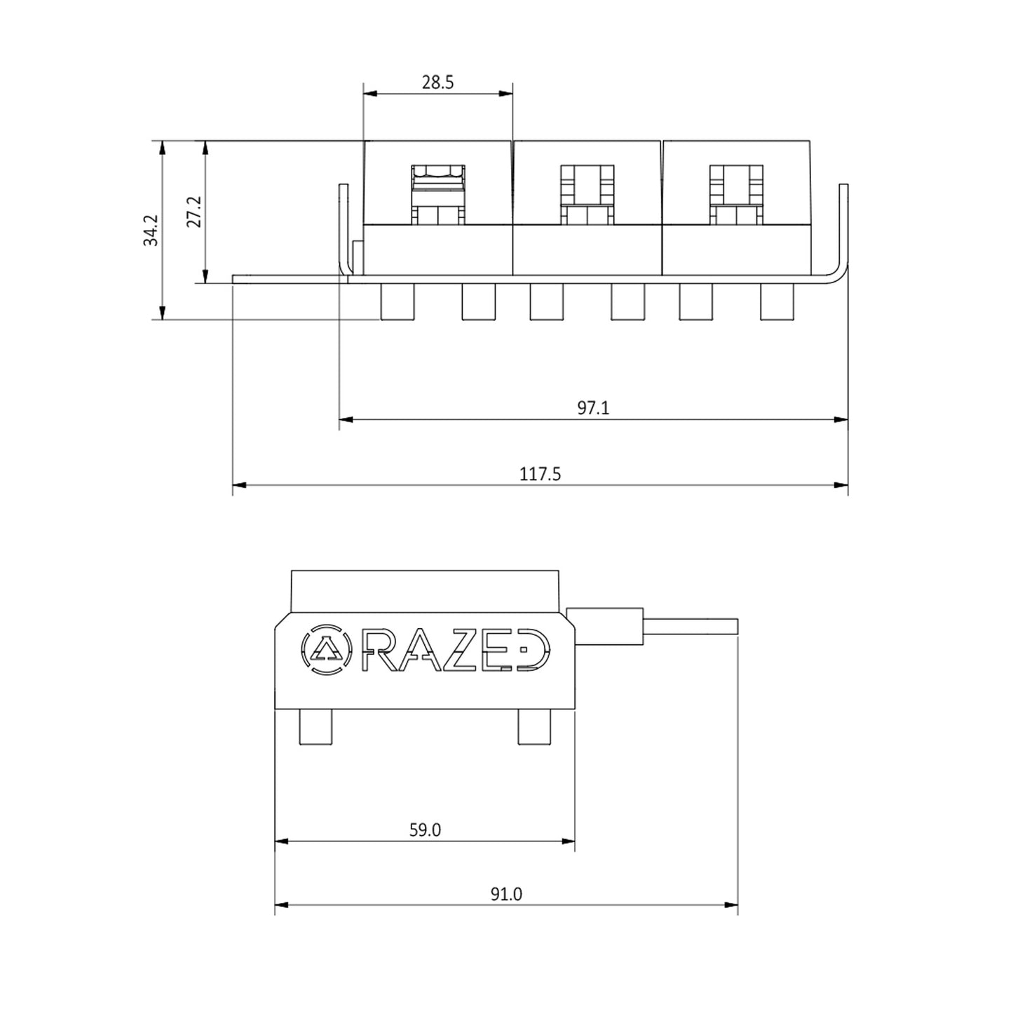 UNIVERSAL FUSE MOUNT – TRIPLE