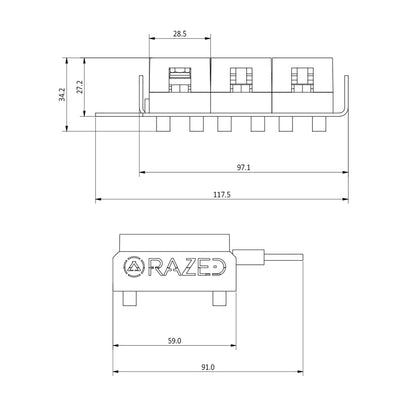 UNIVERSAL FUSE MOUNT – TRIPLE