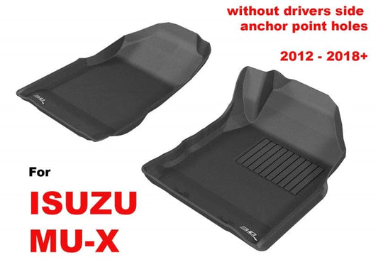Isuzu Mu-X 2012 - 2020 (NO FLOOR HOOKS) 3D Kagu Rubber - Front Pair - Essential4x4