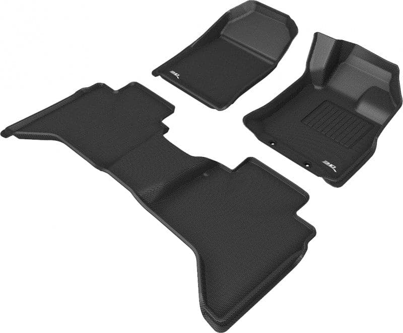 Isuzu D Max Dual Cab 2012 - 2020 (WITH FLOOR HOOK) Kagu Rubber Mats - Front with matching One Pc Rear - Essential4x4