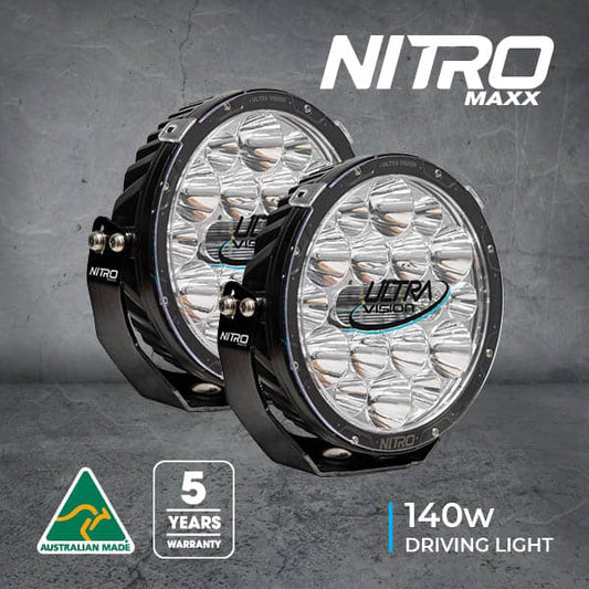 Nitro 140 Maxx 9″ LED Driving Light (Pair) - Essential4x4