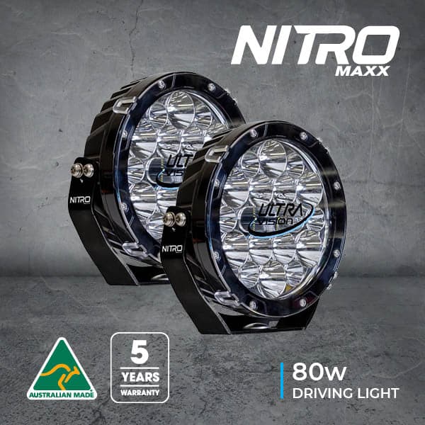 NITRO 80 Maxx LED Driving Light (Pair) - Essential4x4