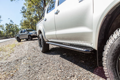 Toyota Hilux N70 FLAT Rock Sliders / Side Steps – P/C Ally Checkerplate Tread - Essential4x4