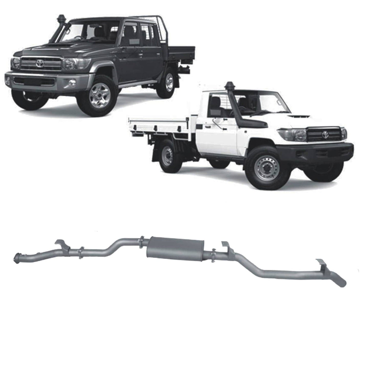 Redback Extreme Duty Exhaust for Toyota Landcruiser 79 Series Single and Double Cab (11/2016 - on)
