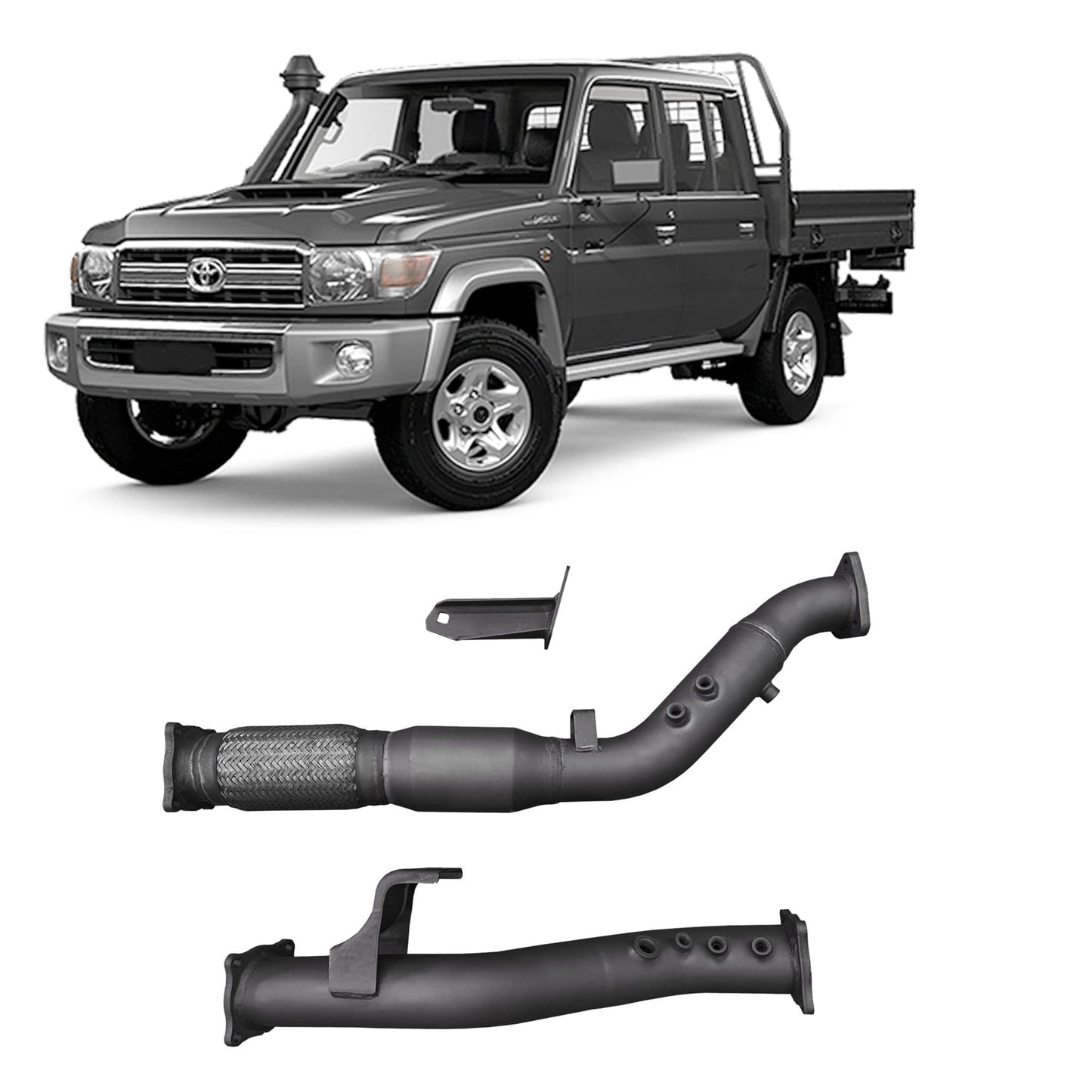 Redback Extreme Duty Exhaust DPF Adaptor Kit for Toyota Landcruiser 76 Series Wagon, 79 Series Single and Double Cab (11/2016 - on)